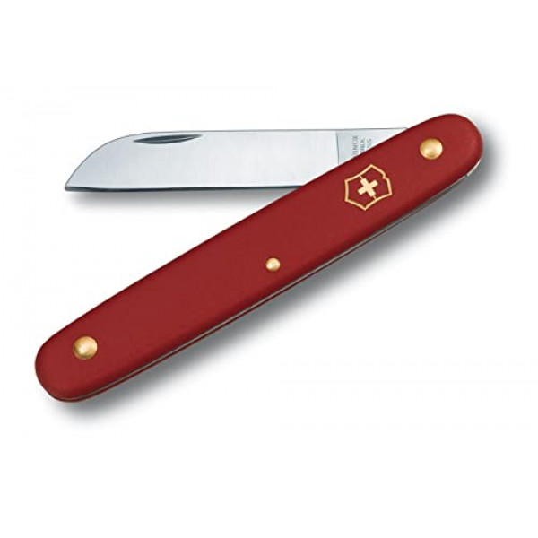 Victorinox Floral Knife, hoja recta de 4, mango rojo 3.9050