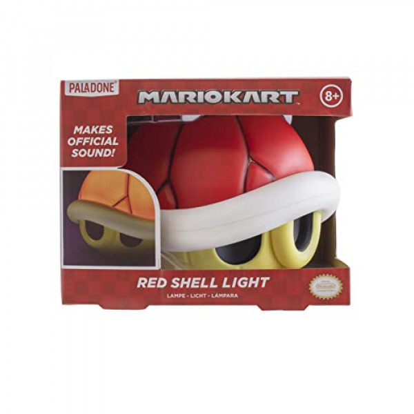 Paladone Super Mario Red Shell Light con sonido | Decoración del hogar para juegos | Mercancía con licencia oficial de Nintendo