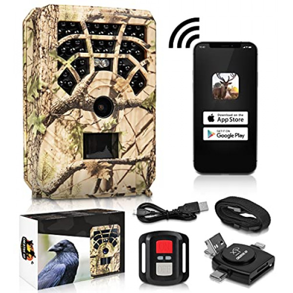 CREATIVE XP Cellular Trail Cameras - Cámara de seguridad WiFi impermeable para exteriores con visión nocturna para caza y seguridad - WiFi Brown