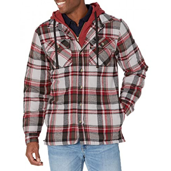 Legendary Whitetails - Chaqueta con capucha estándar de madera de arce para hombre, cuadros Windstorm, grande