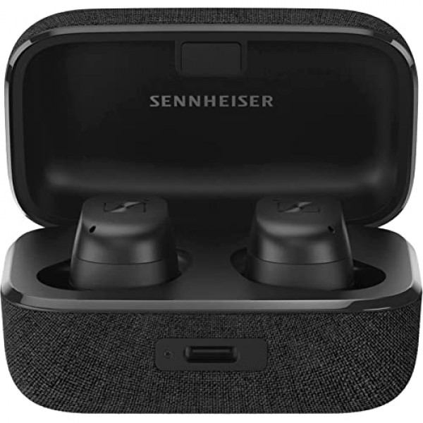 Sennheiser MOMENTUM True Wireless 3 Earbuds - Auriculares intrauditivos Bluetooth para música y llamadas con ANC, conectividad multipunto, IPX4, carga Qi, 28 horas de duración de la batería Diseño compacto - Negro