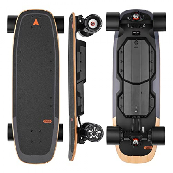 Monopatín eléctrico MEEPO, velocidad máxima de 28 MPH, capacidad de carga de 330 LBS con control remoto, crucero de arce para adultos y adolescentes, Mini 5, negro