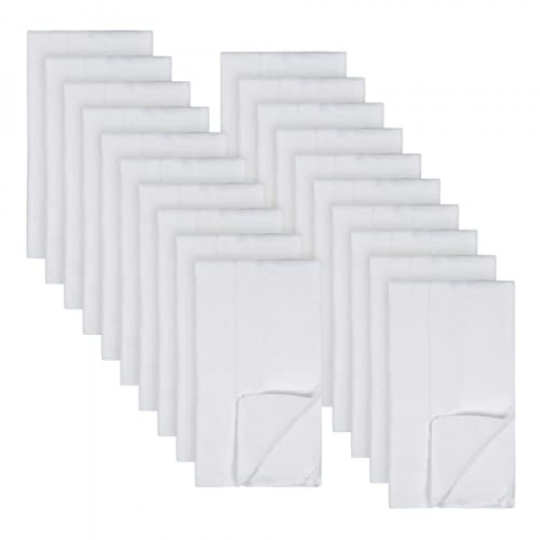 GERBER - Pañales de tela predoblados unisex para bebés, niños y niñas, paquete múltiple, color blanco, 3 capas, 20 unidades