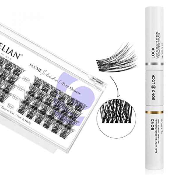 BEYELIAN Cluster Lashes, Lash Bond and Seal Kit para extensiones de pestañas individuales DIY