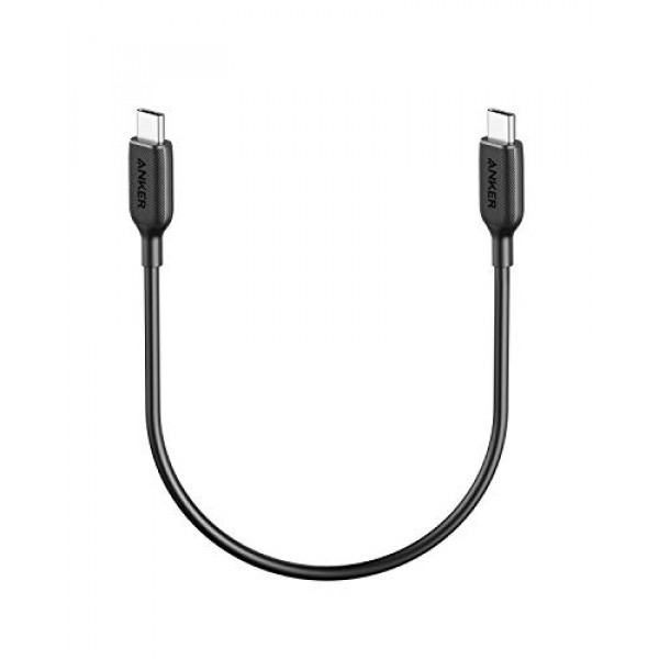 Anker Cable USB C de 60 W, cable Powerline III USB-C a USB-C 2.0 (1 pie), cable cargador USB C para MacBook Pro 2020, iPad Pro 2020, Switch, Samsung Galaxy S20 Plus S9 S8 Plus, Pixel y más (negro) ）