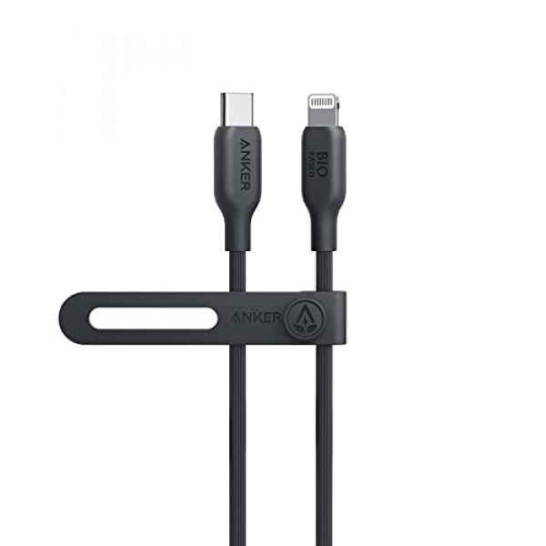 Cable Anker USB-C a Lightning, cable 541 (negro fantasma, 3 pies), certificado MFi, cable de carga rápida de base biológica para iPhone 14 14pro 14pro Max 13 13 Pro 12 11 X XS XR 8 Plus (cargador no incluido)