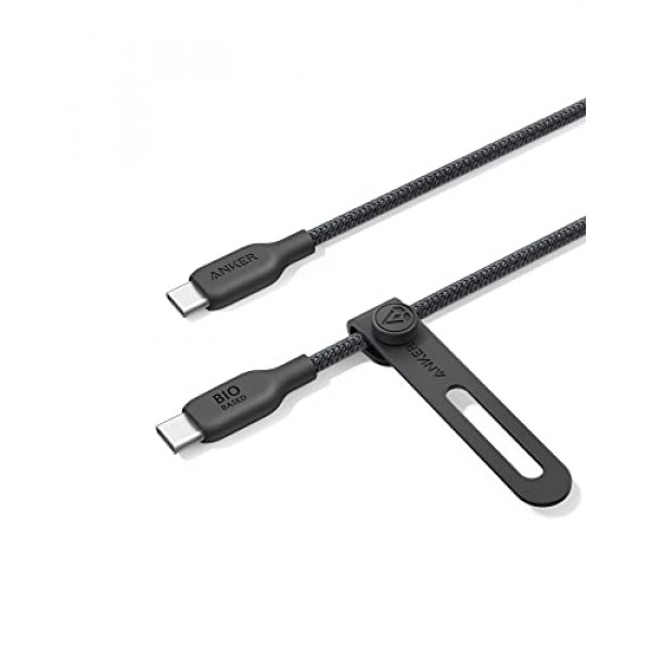 Anker 543 Cable USB C a USB C (140 W, 3 pies), cable de carga USB 2.0 Bio-Nylon para MacBook Pro 2020, iPad Pro 2020, iPad Air 4, Samsung Galaxy S22 y más (negro fantasma)
