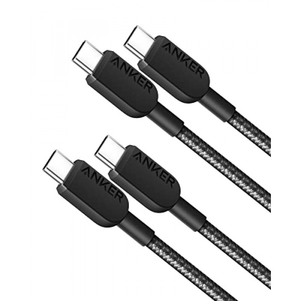 Cable USB C Anker, cable USB C 310 a USB C (3 pies, 2 unidades), (60 W/3 A) cable cargador USB C carga rápida Samsung Galaxy S23, iPad Pro 2021, iPad Mini 6, iPad Air 4, MacBook Pro 2020, Interruptor (USB 2.0)