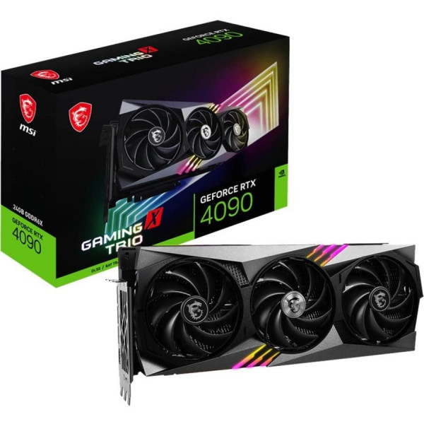 MSI Gaming GeForce RTX 4090 24GB GDRR6X 384-Bit HDMI/DP Nvlink Tri-Frozr 3 Ada Lovelace Architecture OC Tarjeta gráfica (RTX 4090 Gaming X Trio 24G)