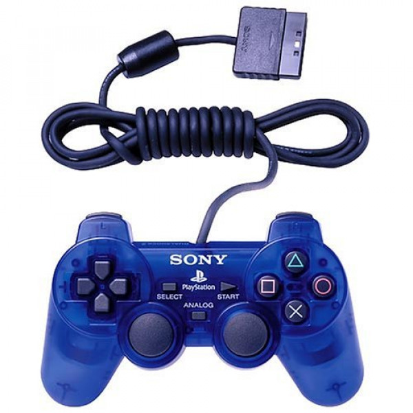 Controlador con cable analógico Sony Playstation 2 Dualshock 2 SCPH-10010 - Ocean Blue (renovado)