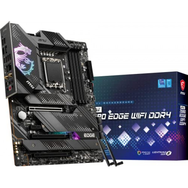 Placa base para juegos MSI MPG Z690 Edge WiFi DDR4 (ATX, Intel Core de 12.ª generación, zócalo LGA 1700, DDR4, PCIe 4, CFX, ranuras M.2, Wi-Fi 6)