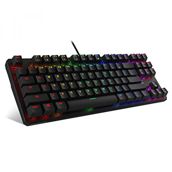 Teclado mecánico TECWARE Phantom 87 Key, LED RGB, interruptor azul Outemu