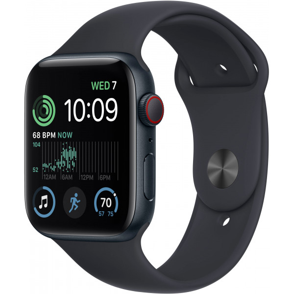 Apple Watch SE de 2.ª generación (GPS + Cellular) con caja de aluminio de 44 mm y correa deportiva medianoche - M/L - medianoche