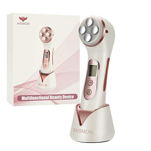 Dispositivo de reducción de arrugas MiSMON, masajeador facial multifunción 5 en 1, dispositivo de belleza para el cuidado de la piel LED de alta frecuencia, rejuvenecimiento de la piel/antienvejecimiento/estiramiento de la piel/lifting facial/limpieza fac