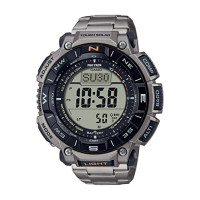 Casio Pro Trek Bio Mass Tough Solar Triple Sensor con termómetro, altímetro, barómetro, brújula, hora mundial, reloj de pulsera de titanio para hombre PRG340T-7