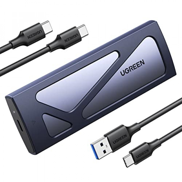 Caja SSD UGREEN M.2 NVMe, caja SSD externa NVMe USB C sin herramientas, adaptador M.2 NVMe a USB de 10 Gbps, lector USB 3.2 M.2 NVMe compatible con claves M y B&M y SSD de tamaño 2230/2242/2260/2280