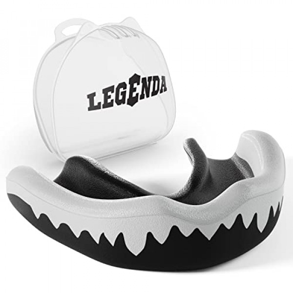 Legenda Protector bucal de boxeo, MMA para adultos y jóvenes - Protector bucal deportivo para fútbol, ​​hockey - Boquilla de artes marciales Lucha libre, Jiu Jitsu, Muay Thai, BJJ, Karate, Kickboxing Talla única con estuche