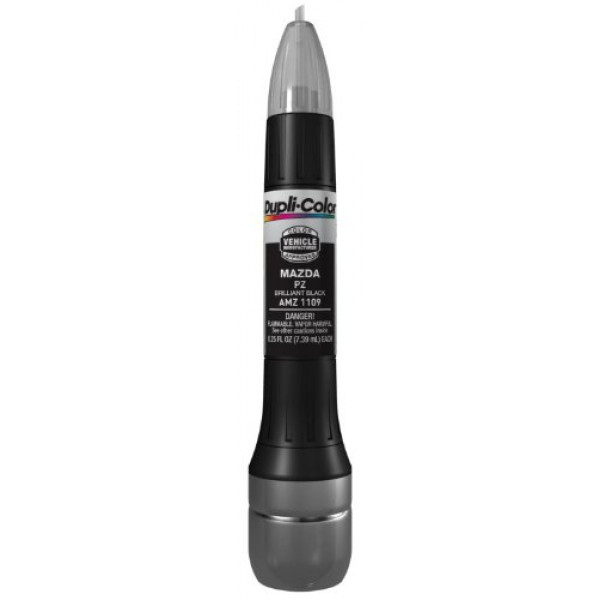 Dupli-Color AMZ1109 Pintura de retoque todo en 1 de coincidencia exacta para Mazda, color negro brillante, 0.5 oz.