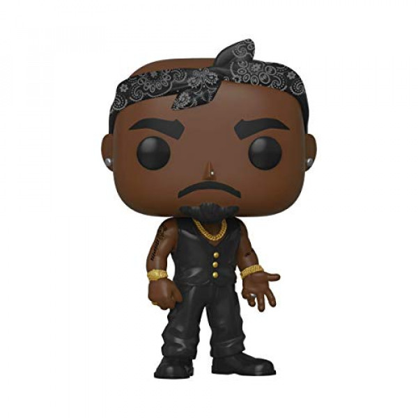 ¡FUNKO POP! Rocks: Tupac - Chaleco con Bandana, Multicolor