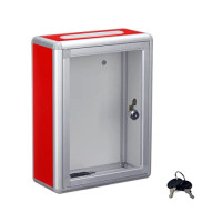 Pequeña caja de donación transparente en blanco Caja de amor Caja de donación Caja de sugerencias Caja de donación de acrílico Buzón de pared en forma de corazón con cerradura a prueba de agua