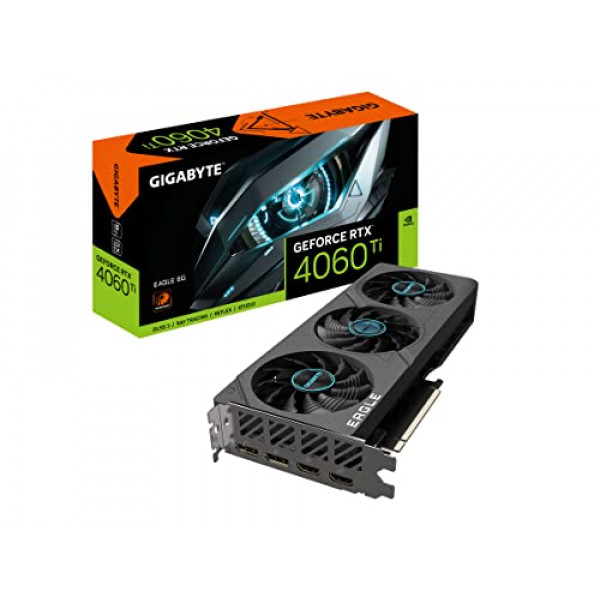 Tarjeta gráfica Gigabyte GeForce RTX 4060 Ti Eagle 8G, ventiladores 3X WINDFORCE, GDDR6 de 8 GB y 128 bits, tarjeta de video GV-N406TEAGLE-8GD