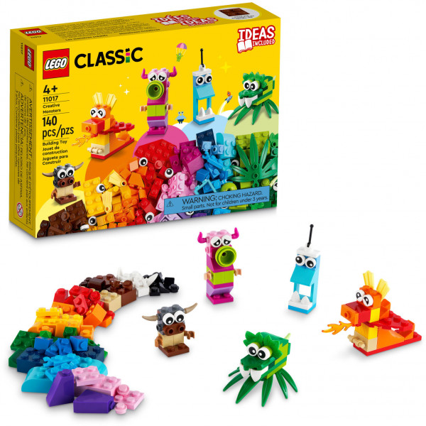 LEGO - Classic Creative Monsters 11017 Kit de construcción con 5 juguetes para niños (140 piezas)
