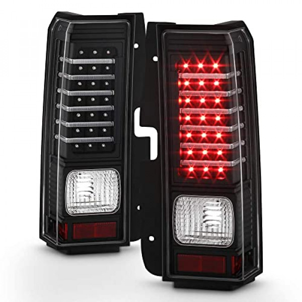 ACANII - Para 2006 2007 2008 2009 2010 Hummer H3 Negro LED [Barra de luz] Luces traseras Juego de luces de freno Par izquierdo + derecho
