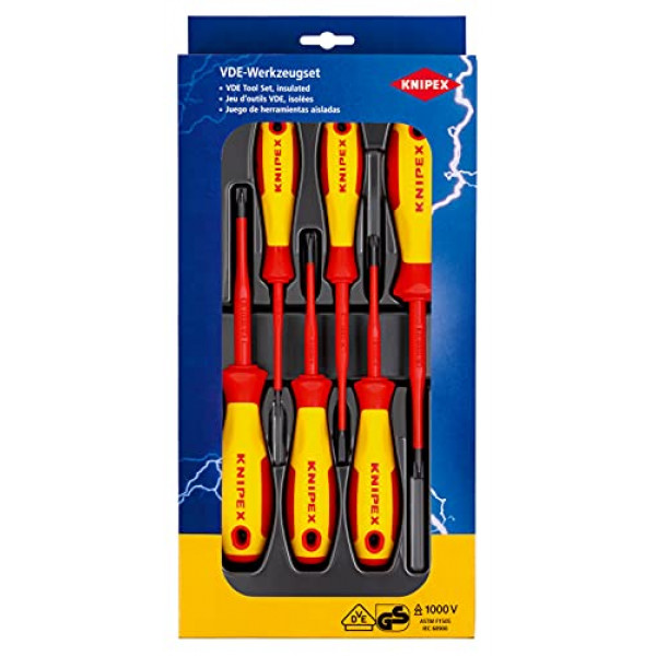 Knipex - Juego de destornilladores VDE, 6 piezas SL/PH/PZ