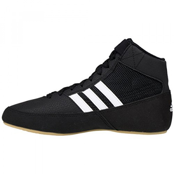 adidas Men's HVC Wrestling Shoe, Negro/Blanco/Iron Metallic, 10