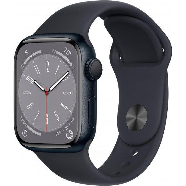 Apple Watch Series 8 (GPS) Caja de aluminio de 41 mm con correa deportiva Midnight - S/M - Midnight