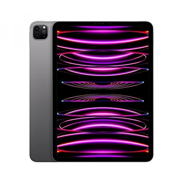 Apple iPad Pro de 11 pulgadas (4.ª generación): con chip M2, pantalla Liquid Retina, 256 GB, Wi-Fi 6E, cámara frontal de 12 MP/cámara trasera de 12 MP y 10 MP, Face ID, batería que dura todo el día: gris espacial