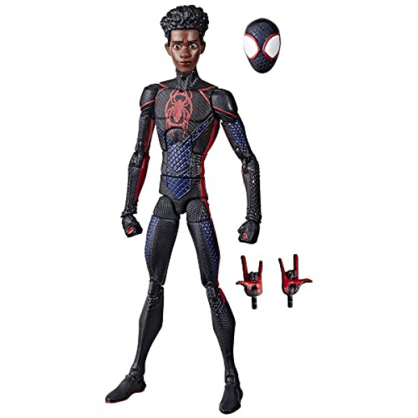 Spider-Man Marvel Legends Series Across The Spider-Verse Miles Morales Figura de acción de juguete de 6 pulgadas, 3 accesorios