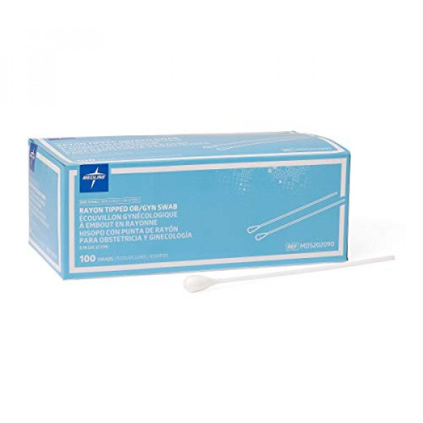 Medline Rayon Tipped Ob/Gyn Swab, 8, no estéril (paquete de 100)