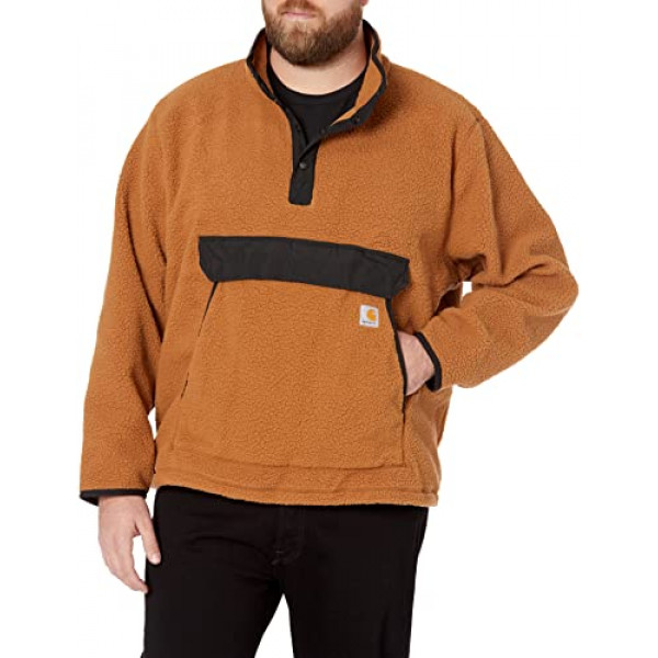 Carhartt - Jersey de forro polar de ajuste relajado para hombre, marrón, mediano