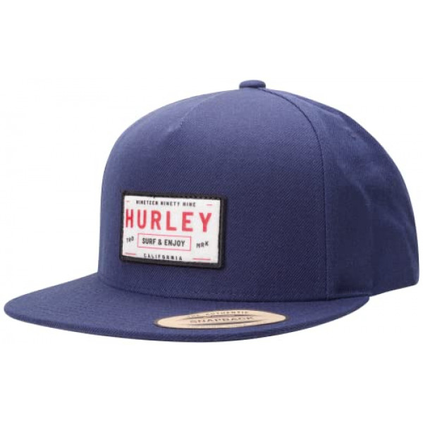 Hurley Men's Hat - Bixby Snap Back Flat Brim Gorra de béisbol, azul marino