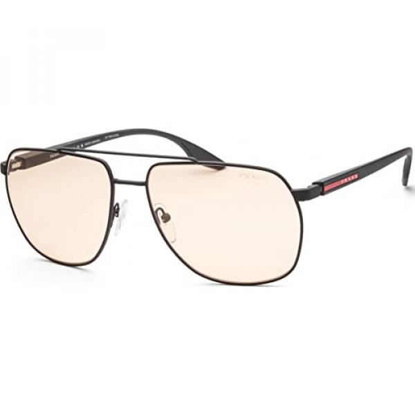 Prada Linea Rossa Orange Photocromic Aviator Gafas de sol para hombre PS 55VS DG001S 62