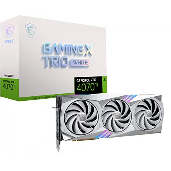 MSI Gaming GeForce RTX 4070 Ti 12GB GDRR6X 192-Bit HDMI/DP Nvlink Tri-Frozr 3 Tarjeta gráfica Ada Lovelace Architecture (RTX 4070 Ti Gaming X Trio White 12G)