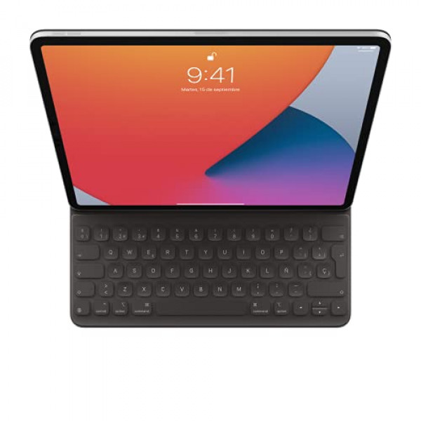Apple Smart Keyboard Folio: Funda con teclado para iPad Pro de 12,9 pulgadas (3.ª, 4.ª, 5.ª y 6.ª generación), dos ángulos de visión, protección frontal y trasera, español - Negro