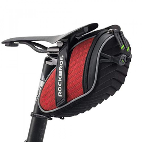 ROCKBROS Bolsa de sillín de bicicleta Bolsa de asiento de bicicleta Bolsa de sillín de concha 3D Paquete de asiento de ciclismo debajo del asiento para bicicleta de montaña y carretera Rojo