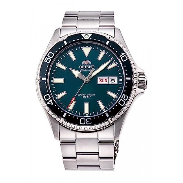 ORIENT Reloj Analógico Automático para Hombre con Correa de Acero Inoxidable RA-AA0004E19B, Verde Pino, Título predeterminado, Brazalete