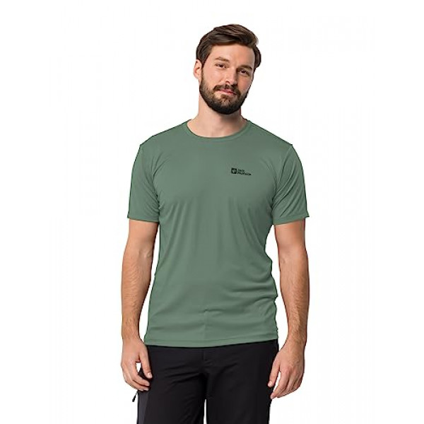 Jack Wolfskin Camiseta Manga Corta, Verde Hedge