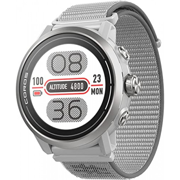 COROS APEX 2 Reloj Exterior GPS, Pantalla de Zafiro de 1,2, Batería de 17 Días/45 Horas, 5 Sistemas Satélites, Mapas Offline, Pulsómetro, Música, Triatlón, Multideporte, Plan de Entrenamiento y Entrenamiento-Gris
