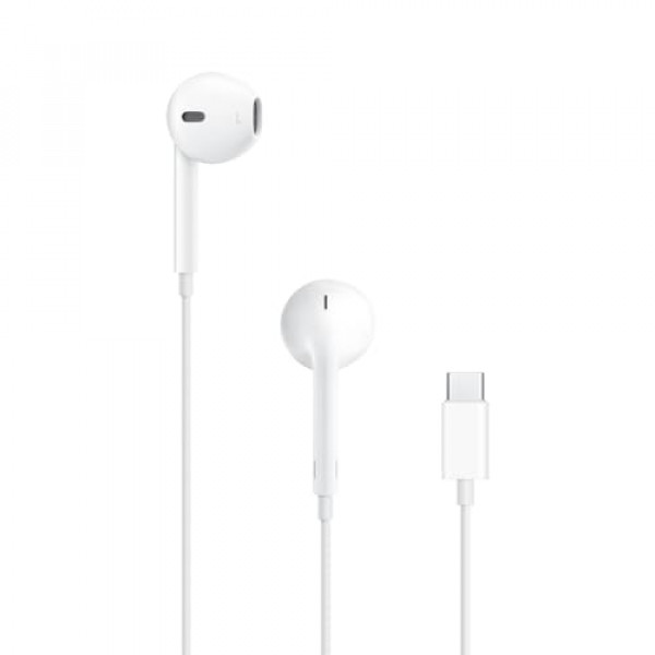 Auriculares Apple EarPods con enchufe USB-C, auriculares con cable y control remoto incorporado para controlar la música, las llamadas telefónicas y el volumen