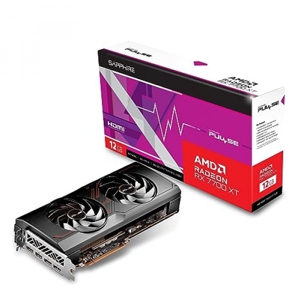 Tarjeta gráfica para juegos Sapphire 11335-04-20G Pulse AMD Radeon RX 7700 XT con 12 GB GDDR6, AMD RDNA 3