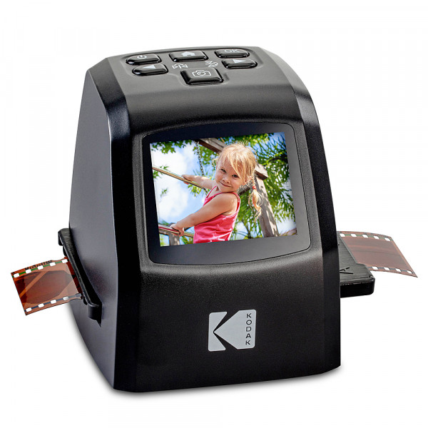 Kodak - Mini escáner digital de películas y diapositivas - Convierte negativos de películas y diapositivas en imágenes JPEG de 22 megapíxeles - Pantalla LCD de 2,4 - Negro