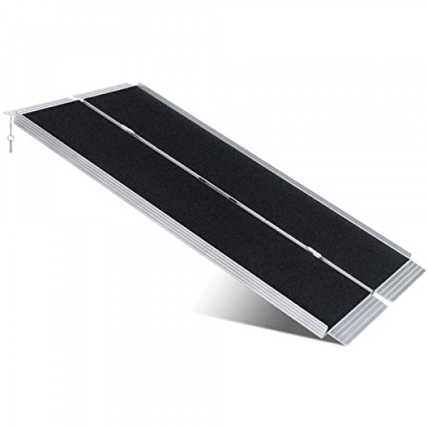 Rampa portátil para silla de ruedas de 6 pies, rampa plegable de aluminio antideslizante para scooter de movilidad, rampas para silla de ruedas para el hogar con capacidad para hasta 600 libras, rampa para silla de ruedas para el hogar, escalones, escaler