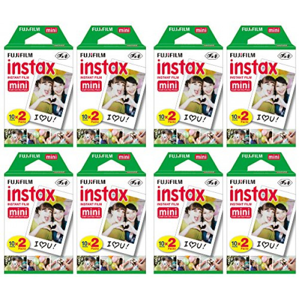 Fujifilm Instax Mini Instant Film (8 paquetes dobles, 160 imágenes en total) para cámaras Instax