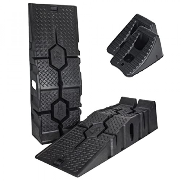 FloTool 11912RCMI RhinoRamp Bundle - Ideal para cambios de aceite, reemplazos de fluidos de transmisión y más - Capacidad GVW de 16,000 lb