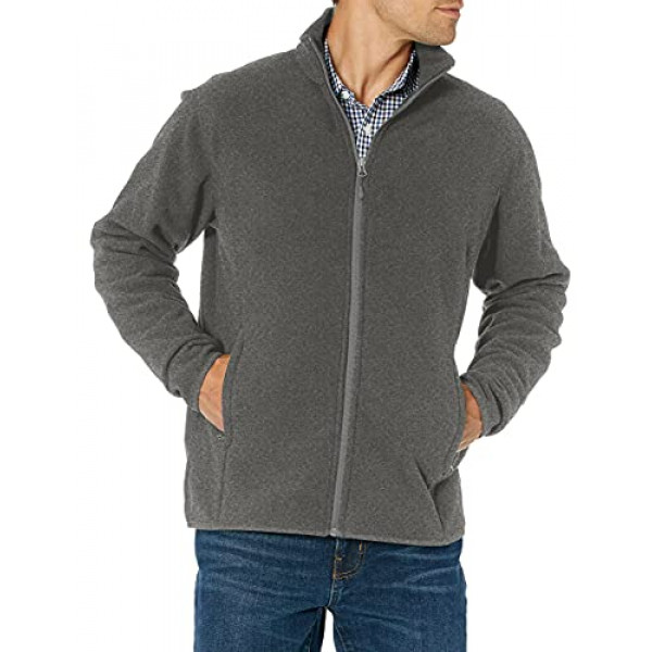 Amazon Essentials Chaqueta polar con cremallera completa para hombre (disponible en tallas grandes y altas), Charcoal Heather, XX-Large