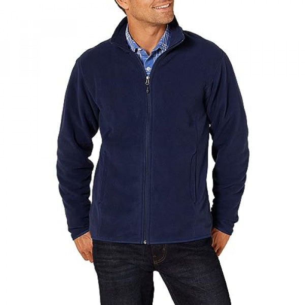 Amazon Essentials Chaqueta polar con cremallera completa para hombre (disponible en grande y alto), azul marino, extragrande